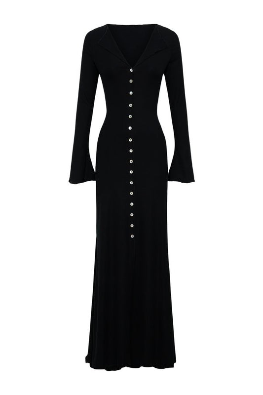 Tanya Buttoned Long Sleeve Maxi Dress — packshot