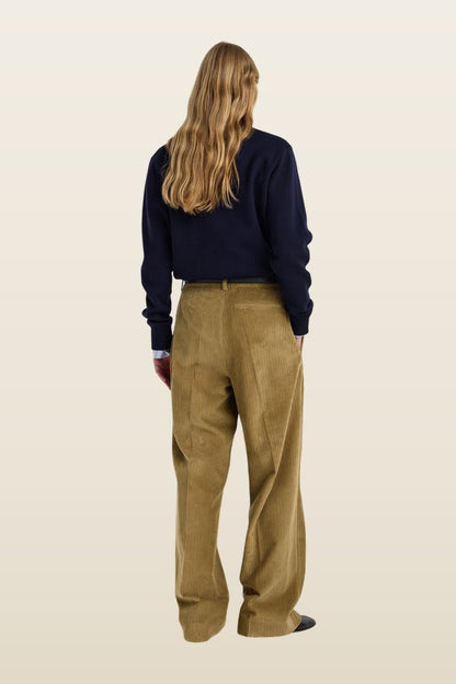 Ted - Lower waist corduroy trousers — model back