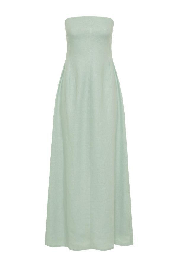 The Bandeau Dress Teal — packshot