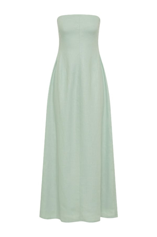 The Bandeau Dress Teal — packshot