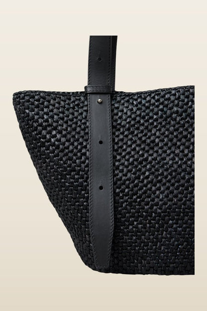 The Bianca Raffia Bag Small — model back