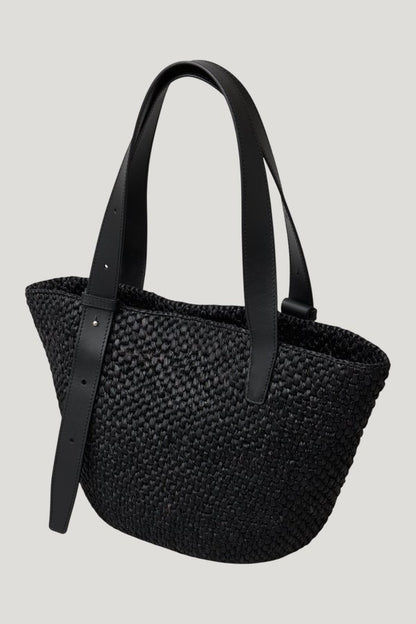 The Bianca Raffia Bag Small — model front