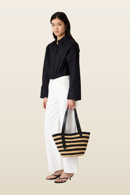 The Bianca Raffia Bag Small — model back