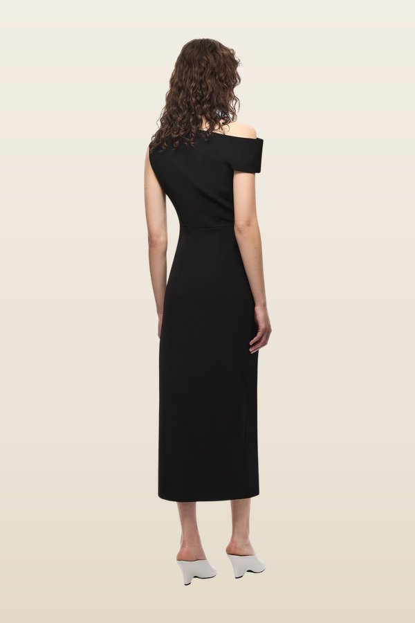 The Blair Crepe Midi Dress — model back