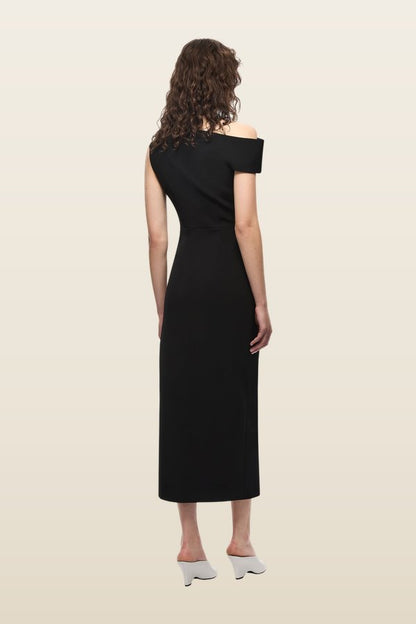 The Blair Crepe Midi Dress — model back