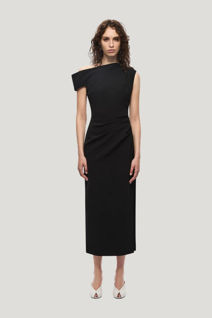 The Blair Crepe Midi Dress — model front