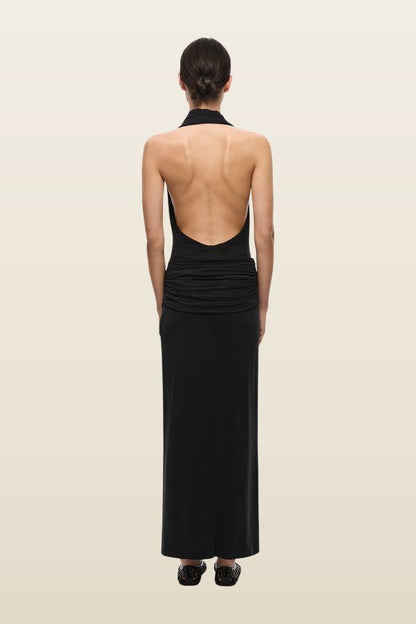 The Cabana Cupro Dress — model back