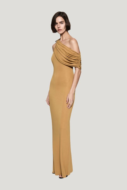 The Camden Dry Jersey Dress — model side