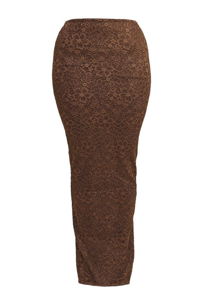 The Cinched Lace Maxi Skirt — packshot