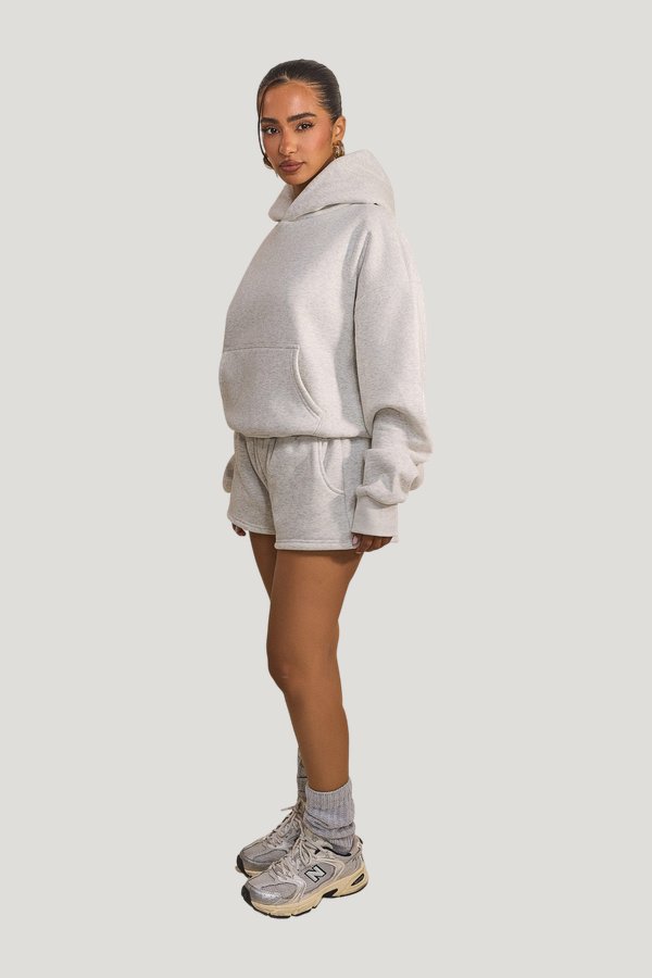 The Classics Shorts in Grey Marl — model side