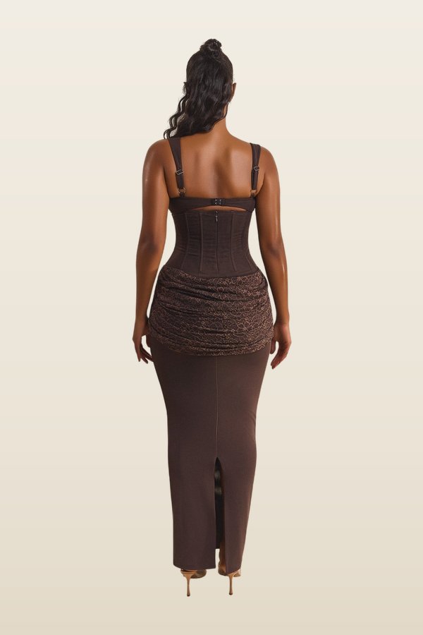 The Elodie Maxi Dress — model back