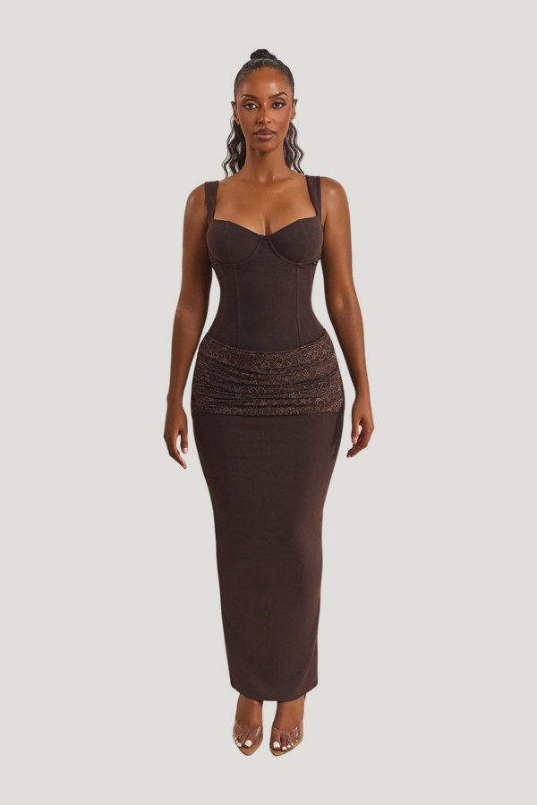 The Elodie Maxi Dress — model front