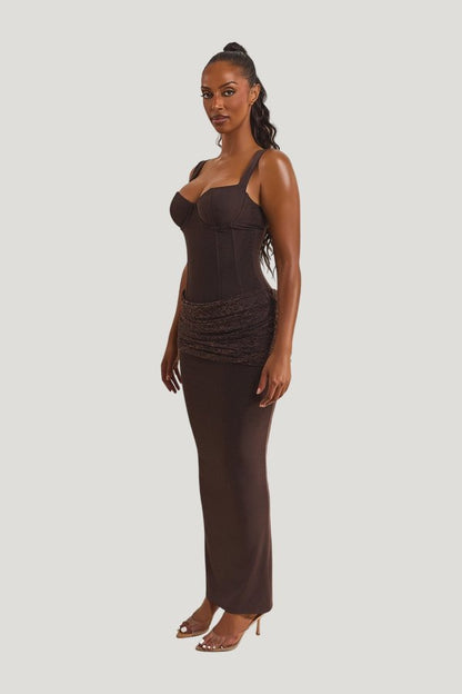 The Elodie Maxi Dress — model side