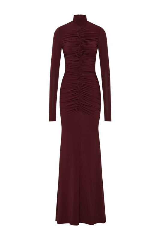 The Gathered Long Sleeve Maxi Dress — packshot