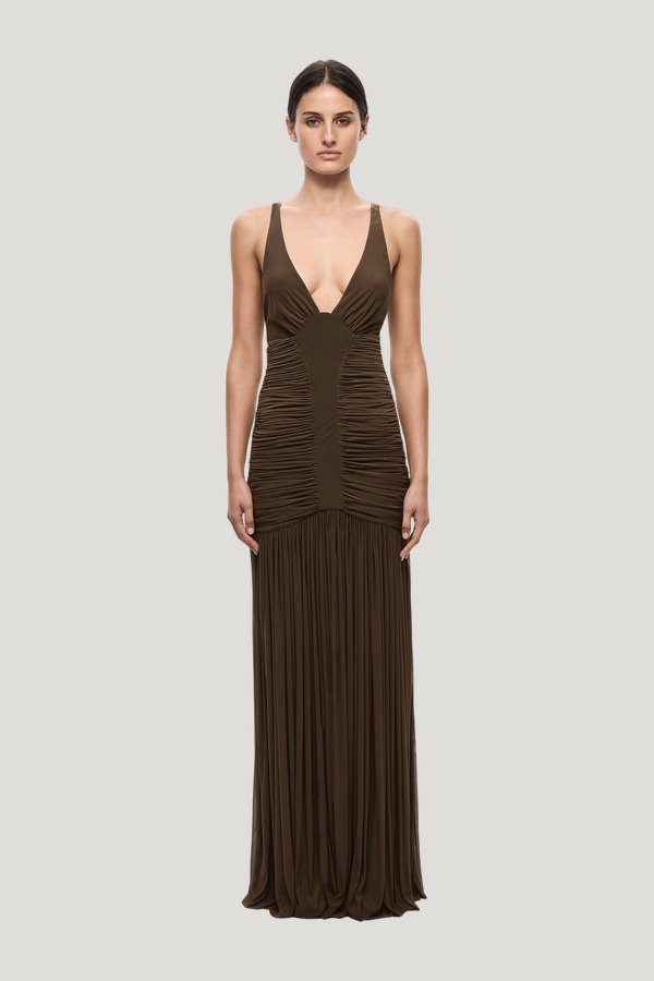 The Inferno Jersey Dress — model front