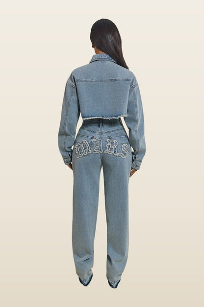 The Kali Mid-Rise Jeans in Light Wash — model back