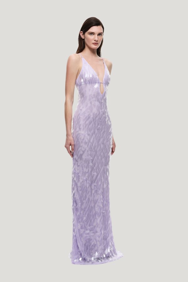 The Sapphire Sequin Dress — model side