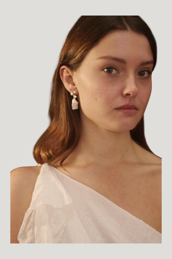 The Secret We Know Earrings - Vermeil — model front