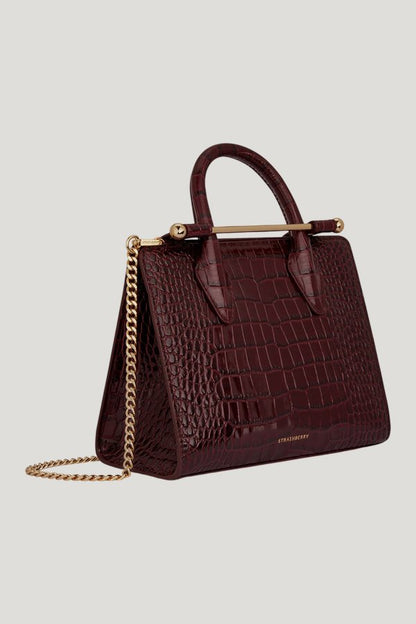Mini Tote - Croc-Embossed — model front