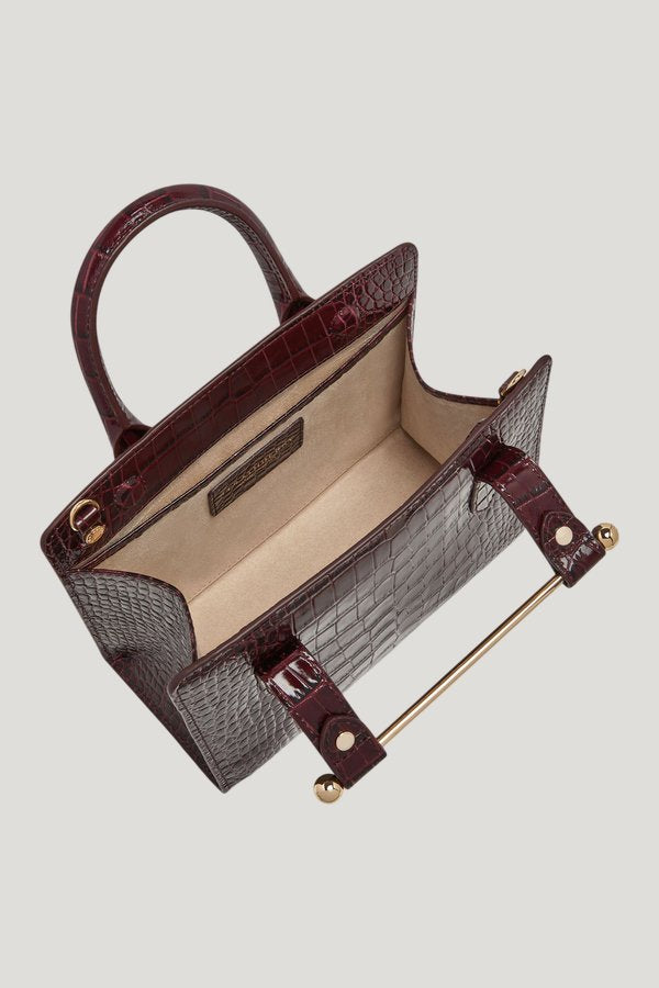Mini Tote - Croc-Embossed — model side