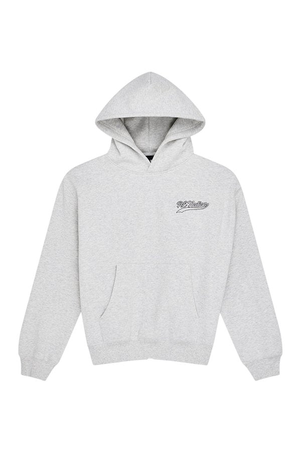 Varsity Oversized Hoodie In Grey Marle — packshot