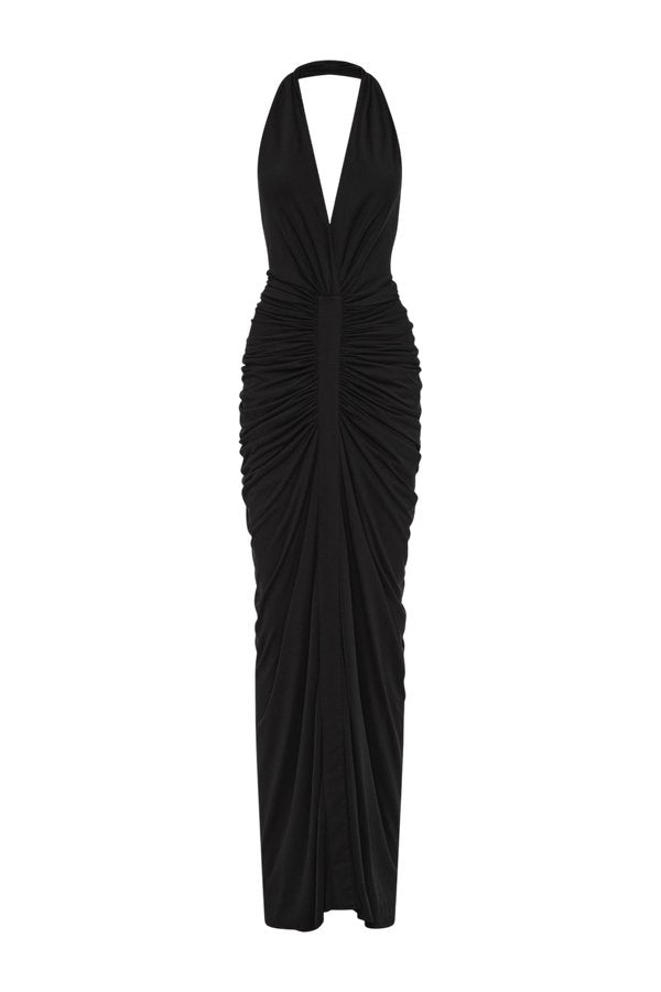 The Venus Gathered Cupro Dress — packshot