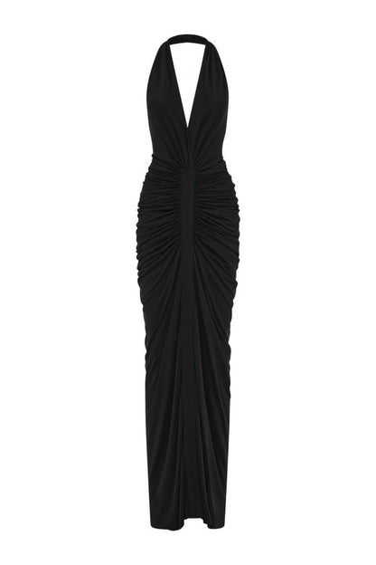 The Venus Gathered Cupro Dress — packshot