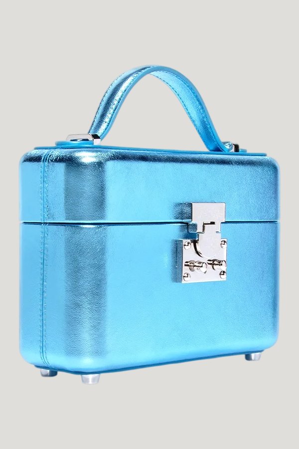 Venyx In Blue Metallic Napa — model front