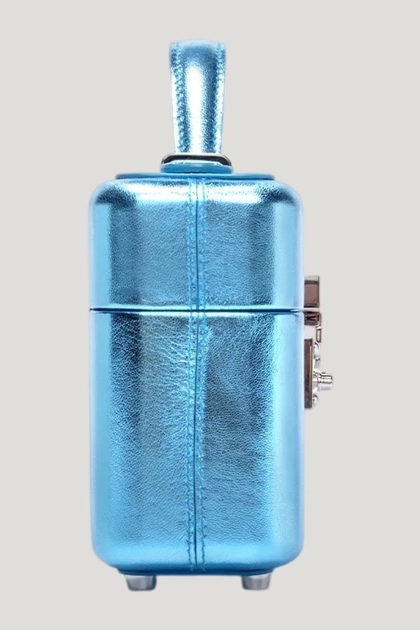 Venyx In Blue Metallic Napa — model side