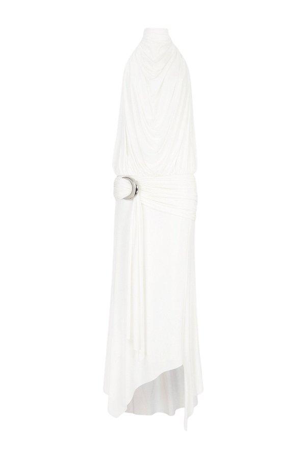 Vida Midi Dress In Ivory Spandex Jersey — packshot