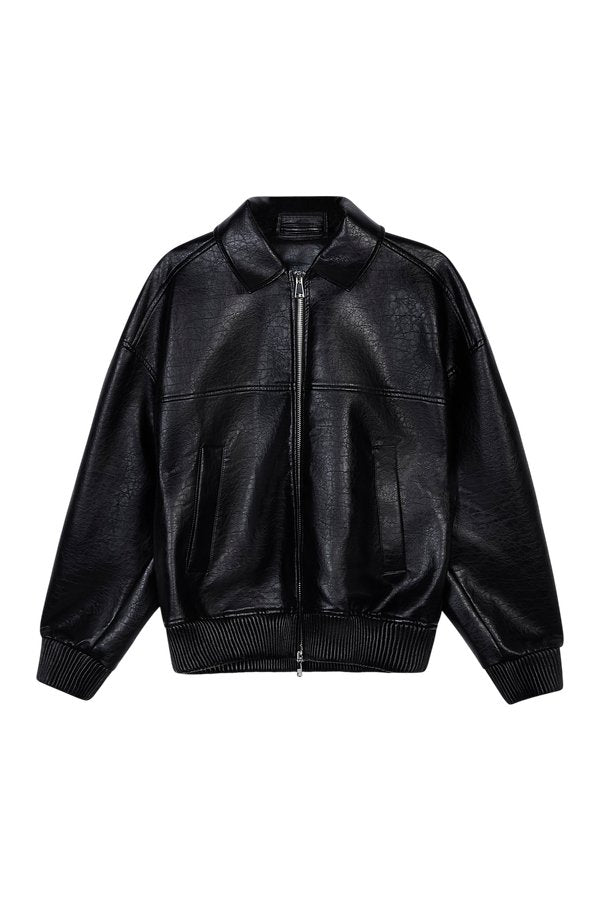 Vintage Leather Bomber Jacket — packshot