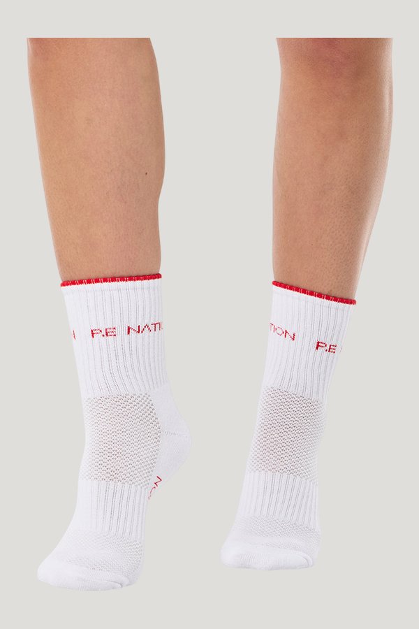 Vita Sock In White & College — model side