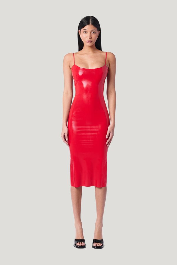 Whistle Latex Midi Dress — model front