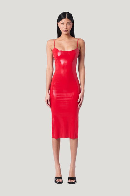 Whistle Latex Midi Dress — model front