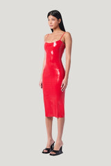 Whistle Latex Midi Dress — model side