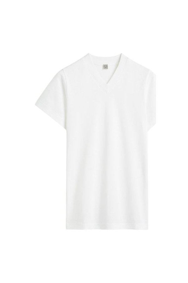 Wide-ribbed v-neck tee optic — packshot