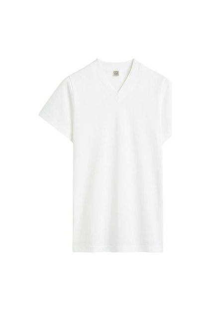 Wide-ribbed v-neck tee optic — packshot