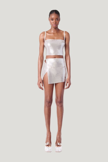 Winona Wrap Skirt Chrome Silver — carry 2
