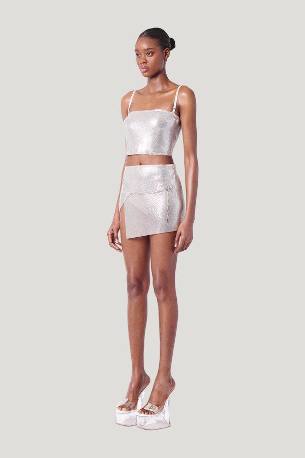 Winona Wrap Skirt Chrome Silver — carry 3