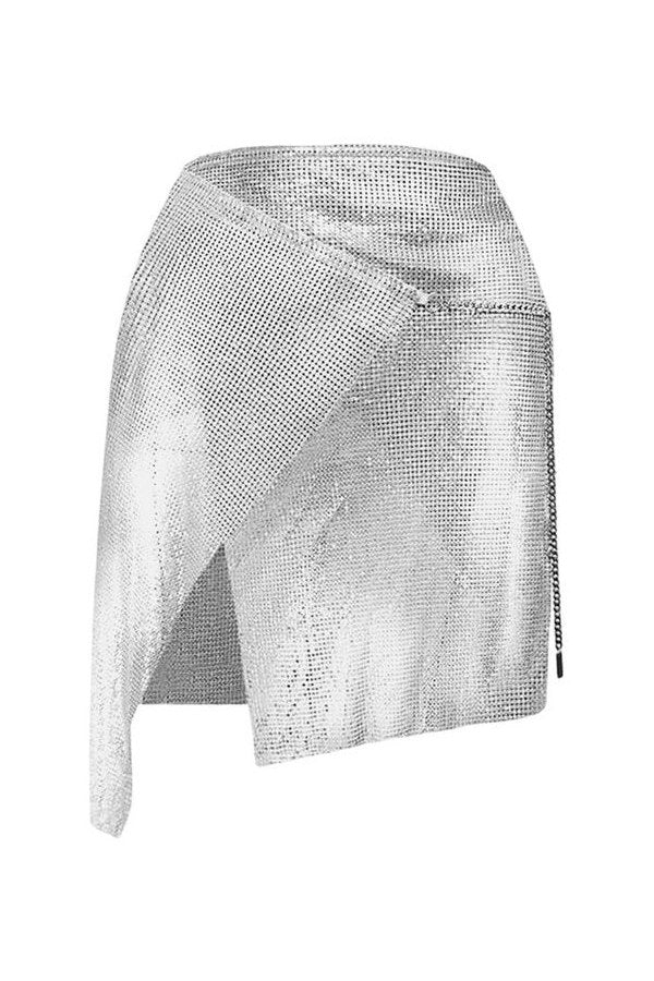 Winona Wrap Skirt Chrome Silver — packshot