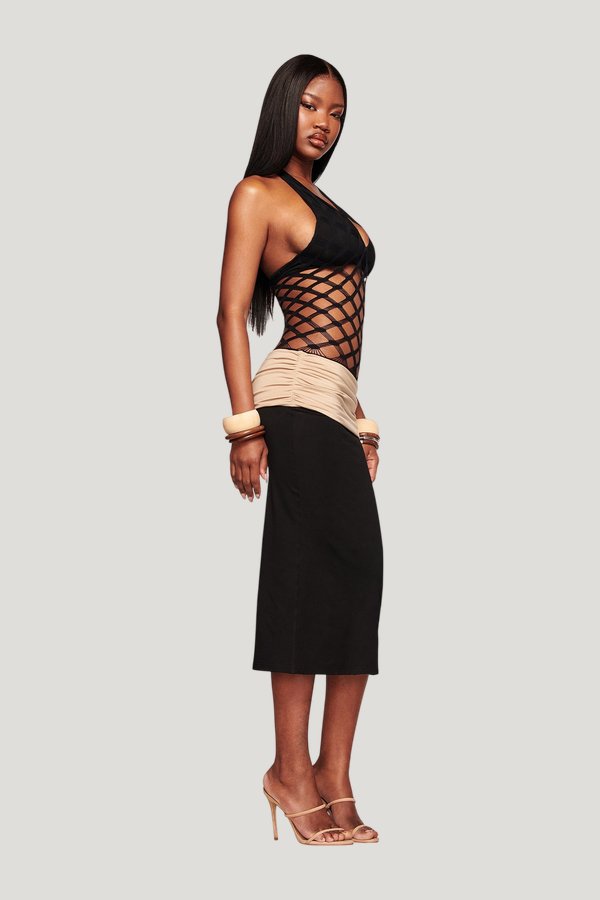 Zoreen Midi Dress — model side